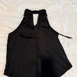 Anthropologie Black Halter Blouse